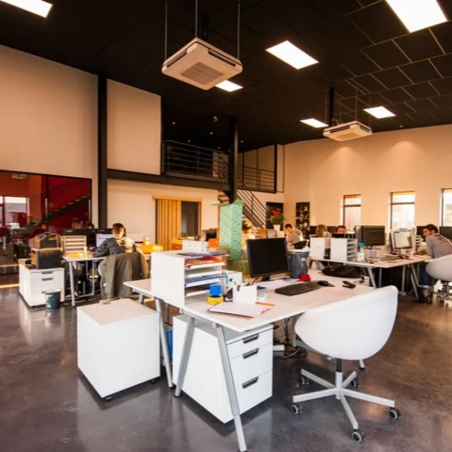 Modern open-plan office workspace